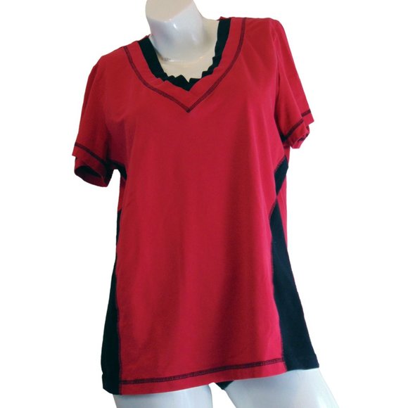 AE Sport Red and Black Athletic Top Siz 2X - Picture 1 of 4